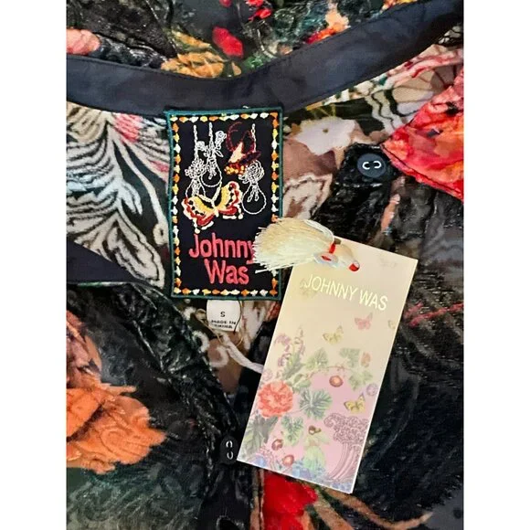 173. Johnny Was Rossi Burnout Tunic Black Small - Picture 5 of 5